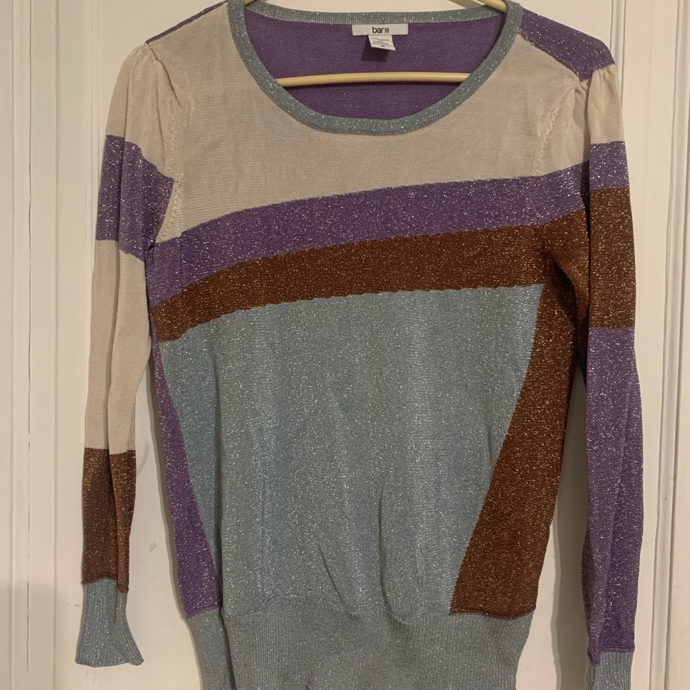 Size M, Metallic Colorful Sweater